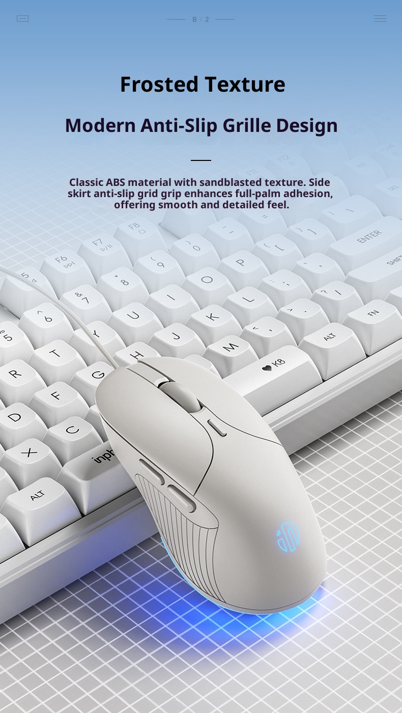 Souris filaire Digitex Inphic B2 silencieuse et ergonomique mécanique pour ordinateur portable, jeux et e-sport._voghion.com