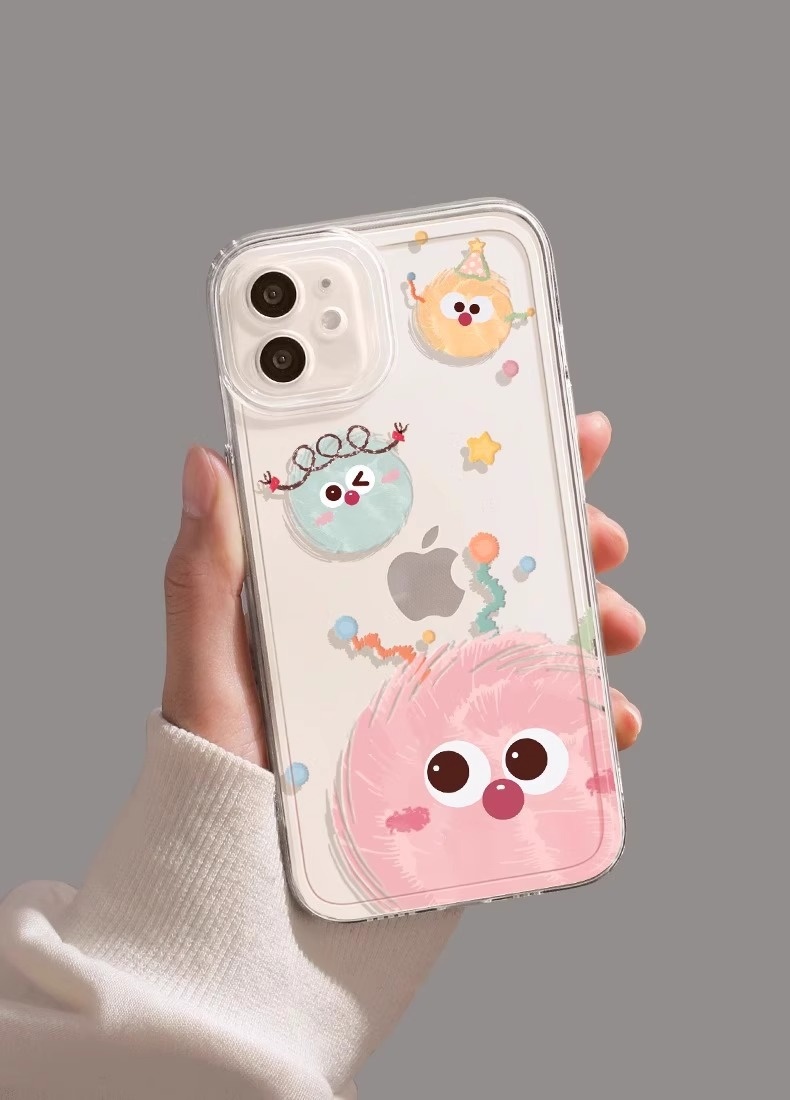 TechGlobe compatibel met telefoonhoesje voor iPhone 15 Pro Max, cartoonmodel, 16 Plus, nieuw model, Happy Pom, 14, volledige dekking, 13_voghion.com