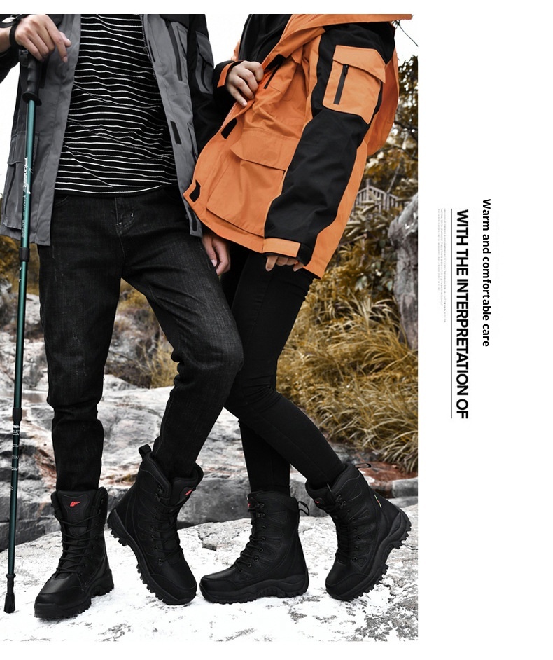 ActiveGo Outdoor Hiking Shoes Autumn Winter Warm Mid-Calf Waterproof Non-Slip Wear-Resistant Thick Sole Couple Wholesale Trail_voghion.com