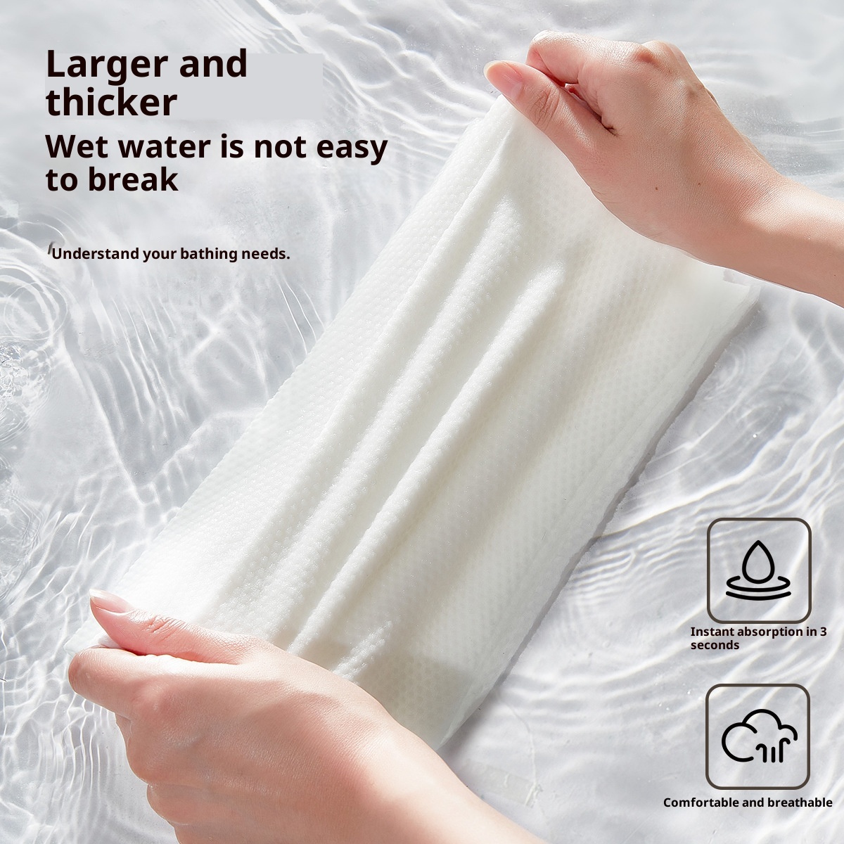 Lillian Einweg-Gesichtstücher, einzeln verpackt, extra groß, dick, weiche Badetücher, tragbar_voghion.com