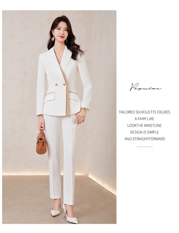 ChicShe White Suit Set For Women, Autumn Fashionable And Elegant Host Formal Suit, Workwear, Cross-Border Bestseller_voghion.com