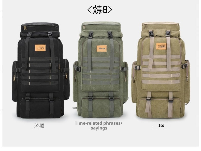 ActiveGo 70L Outdoor-Rucksack für Herren, ideal für Bergsteigen, Camping und Reisen – ein geräumiger Canvas-Reiserucksack im Retro-Stil._voghion.com