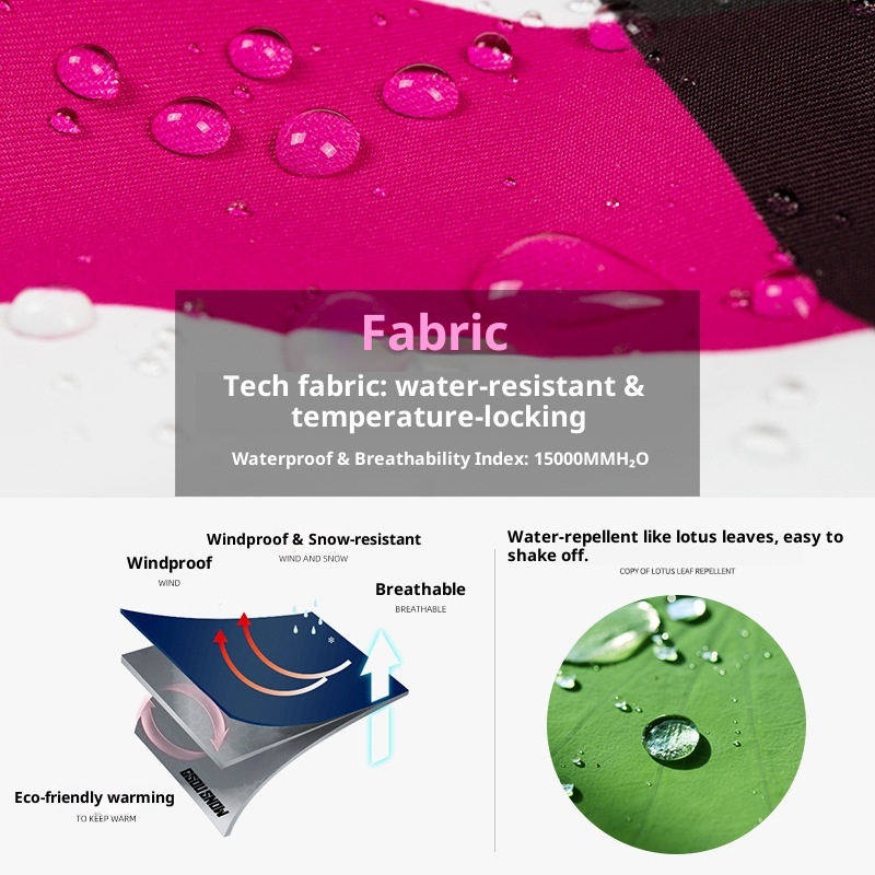 001 Gsousnow Skijacke für Damen, winddicht, wasserdicht, atmungsaktiv, warme Schneejacke, Snowboard- und Skiausrüstung_voghion.com