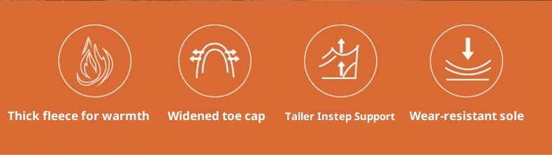 Botas de nieve de senderismo ActiveGo New Cross-Border para hombre, con forro polar, de algodón, de cinco puntas, antideslizantes, informales_voghion.com