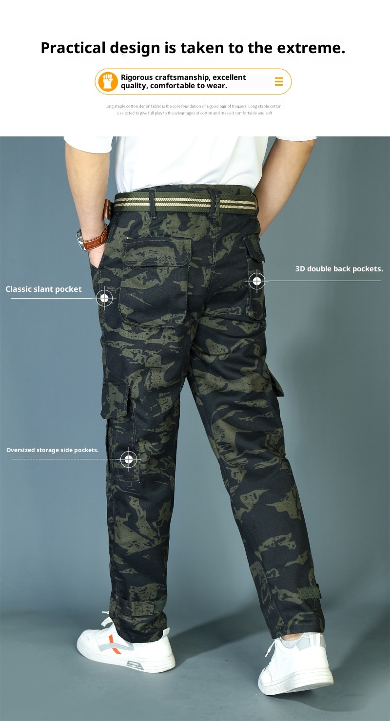 Pantaloni lunghi da lavoro mimetici da uomo, resistenti all'usura, antisporco, larghi e casual, da allenamento_voghion.com