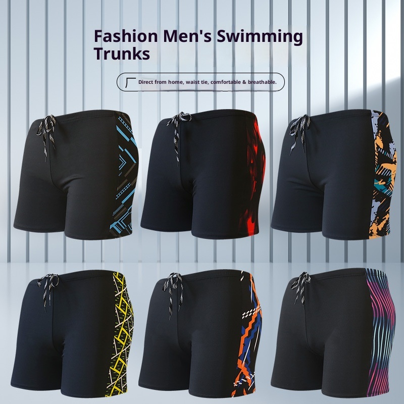 001 Adult Hot Spring Swim Trunks Summer Comfortable Boxer Plus Size Quick-Dry Breathable Men's Vacation Beach Shorts_voghion.com