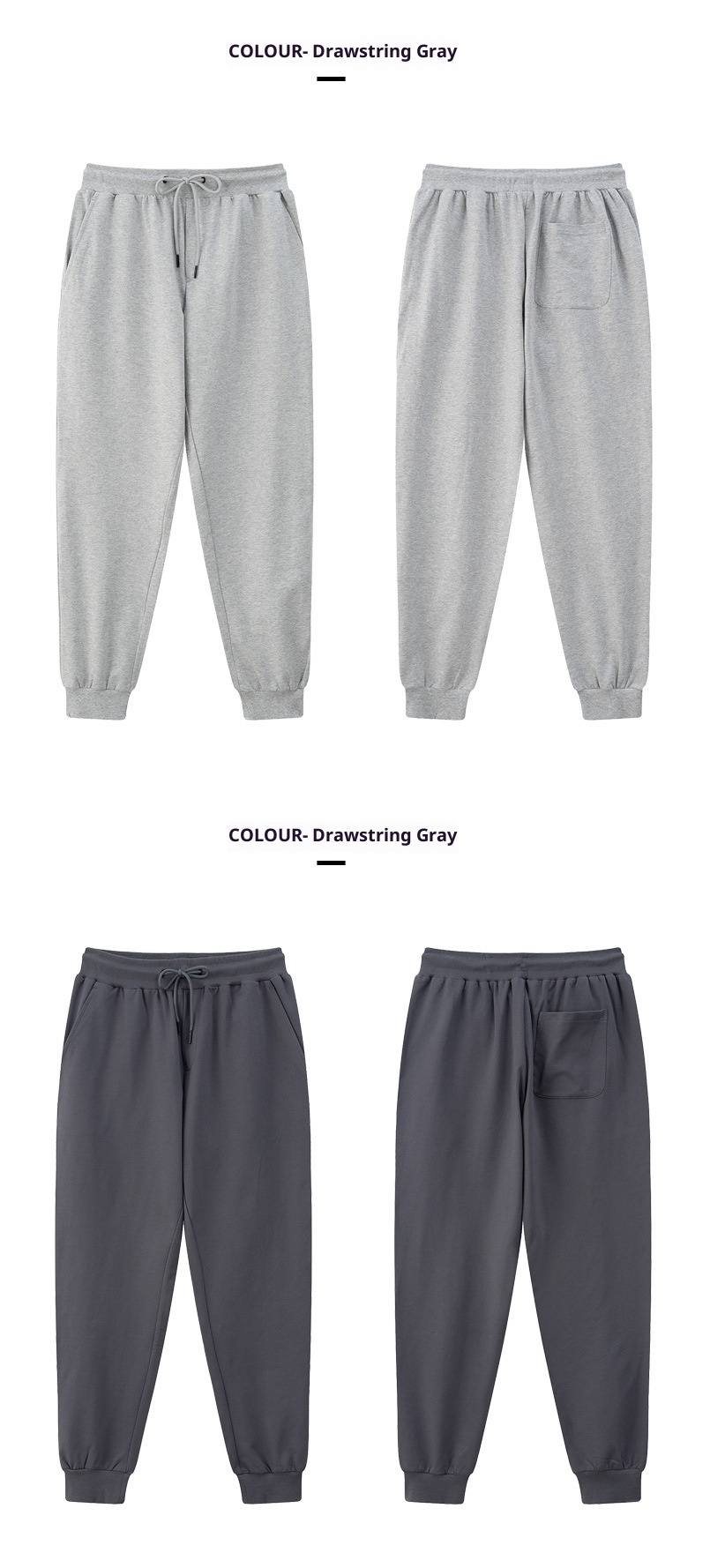 boy Autumn AG Sweatpants Loose Fit Draped Cuff Jogger Pants Casual Solid Color Trendy Brand Men's Printed_voghion.com