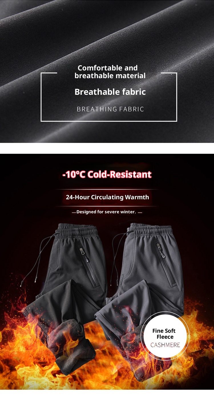001 Winter Fleece-Lined Softshell Pants For Men And Women, Outdoor Windproof Waterproof Thickened Warm Sports Hiking Pants,_voghion.com
