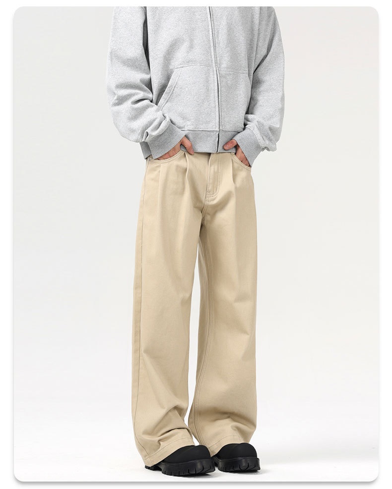 boy LKTM Men's Clothing#Japanese Retro Loose Straight Casual Men Cleanfit Simple Commuting Versatile Long Pants_voghion.com