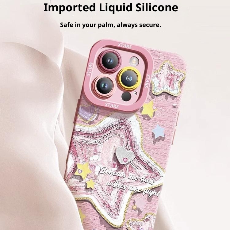 TechGlobe Oil Painting Star Compatible With 16 Phone Case IPhone 15 Max New Wrist Strap Stand 14 Painted 13 Pro_voghion.com