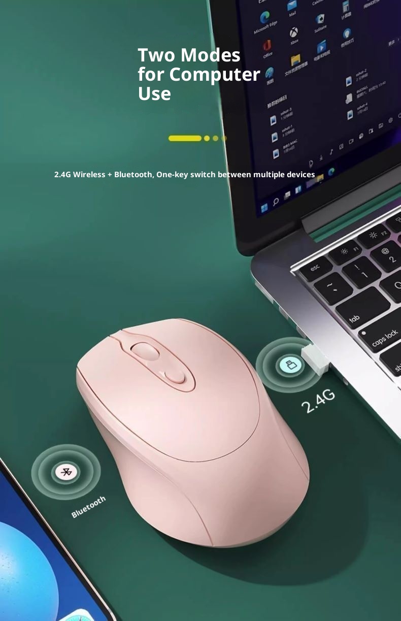 Digitex Digitex Wireless Mouse Bluetooth Silent Rechargeable Female Student Business Game Computer Office Notebook Tablet_voghion.com