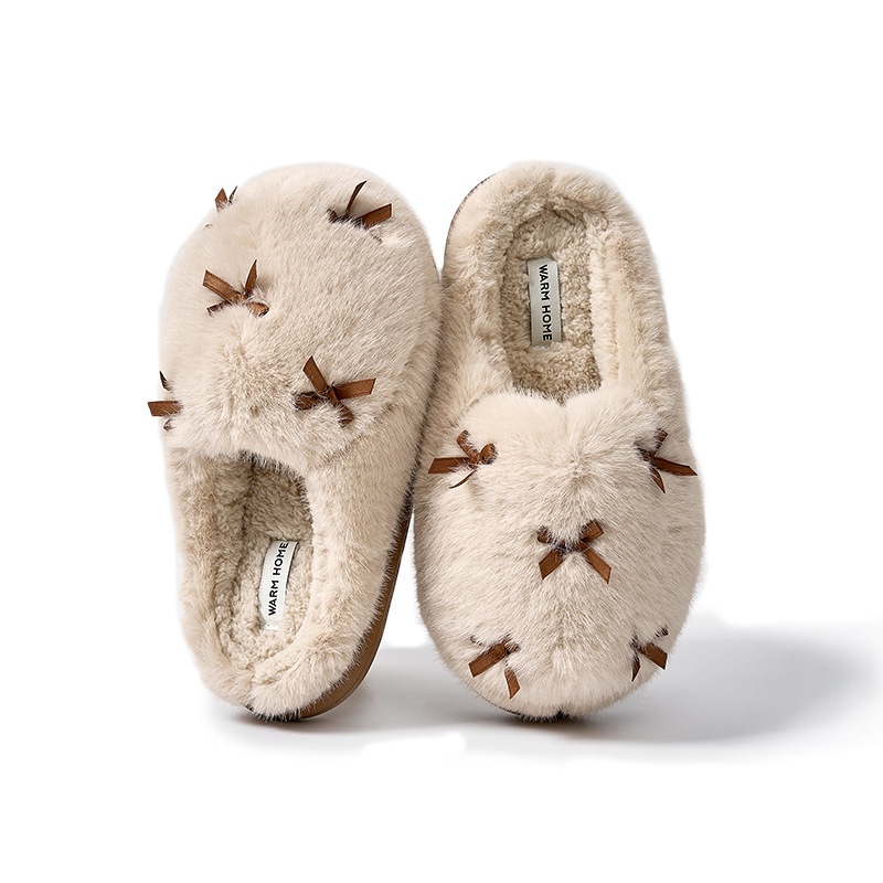 Zees 2025 New Furry Winter Indoor Home Warm Plush Thick Sole Cushioned Cotton Slippers For Women_voghion.com