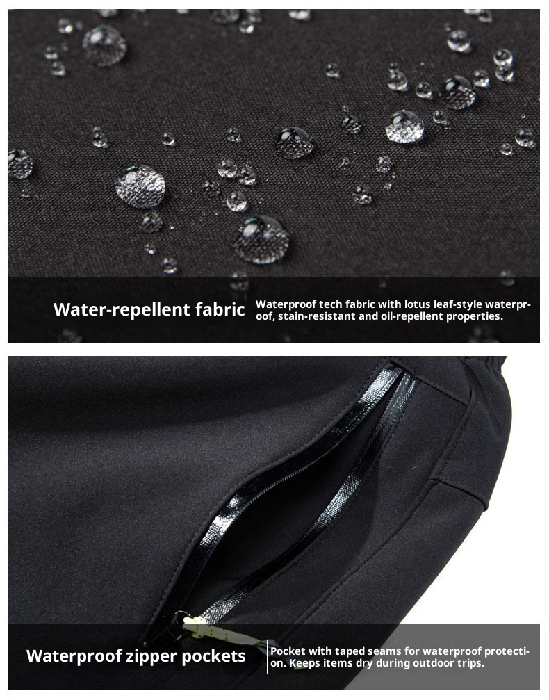 001 Outdoor Couple's Softshell Pants For Men Women, Autumn And Winter Fleece-Lined, Thickened, Waterproof, Windproof,_voghion.com