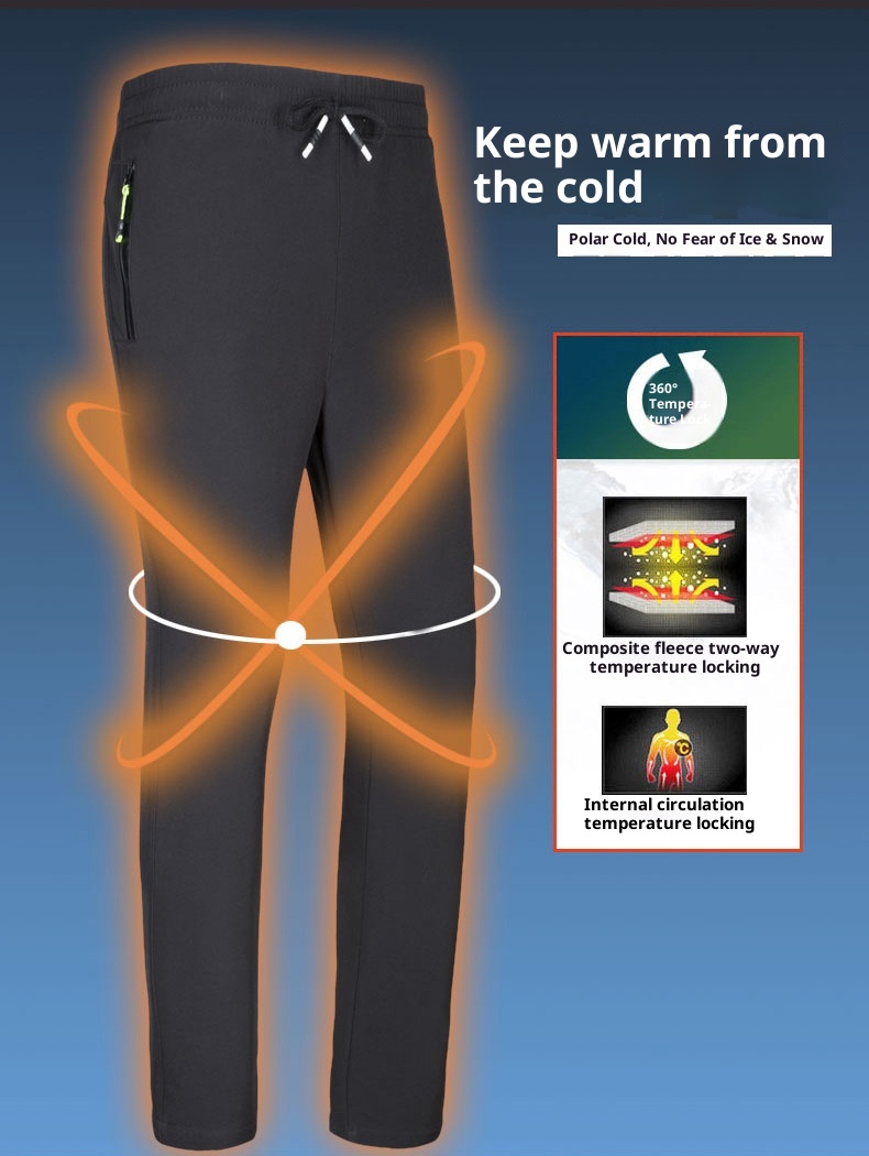 001 Outdoor Couple's Softshell Pants For Men Women, Autumn And Winter Fleece-Lined, Thickened, Waterproof, Windproof,_voghion.com