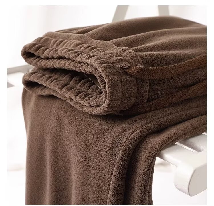 Pantaloni da jogging in pile pesante double face per uomo, autunno inverno, larghi, casual, caldi, pantaloni lunghi da esterno_voghion.com