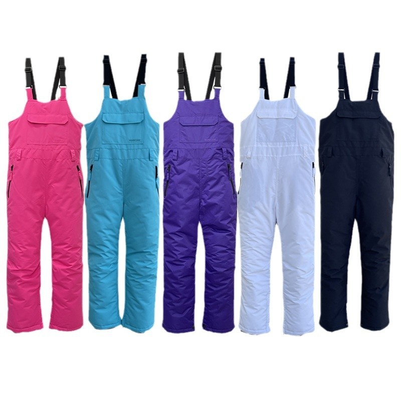 001 Kış Dış Mekan Rüzgar Geçirmez Sıcak Çocuk Yetişkin Kayak Pantolonu Çıkarılabilir Önlük_voghion.com
