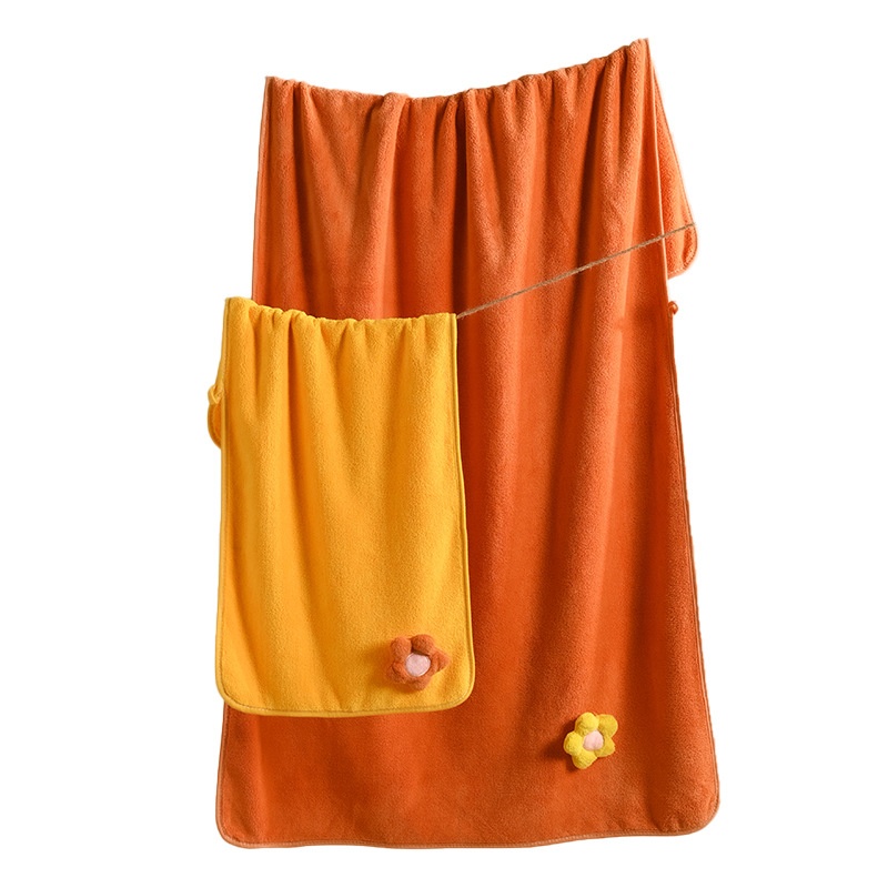 Lillian New Coral Fleece Bath Set Flower Household Face Thickened Absorbent Gift Towel Wholesale_voghion.com