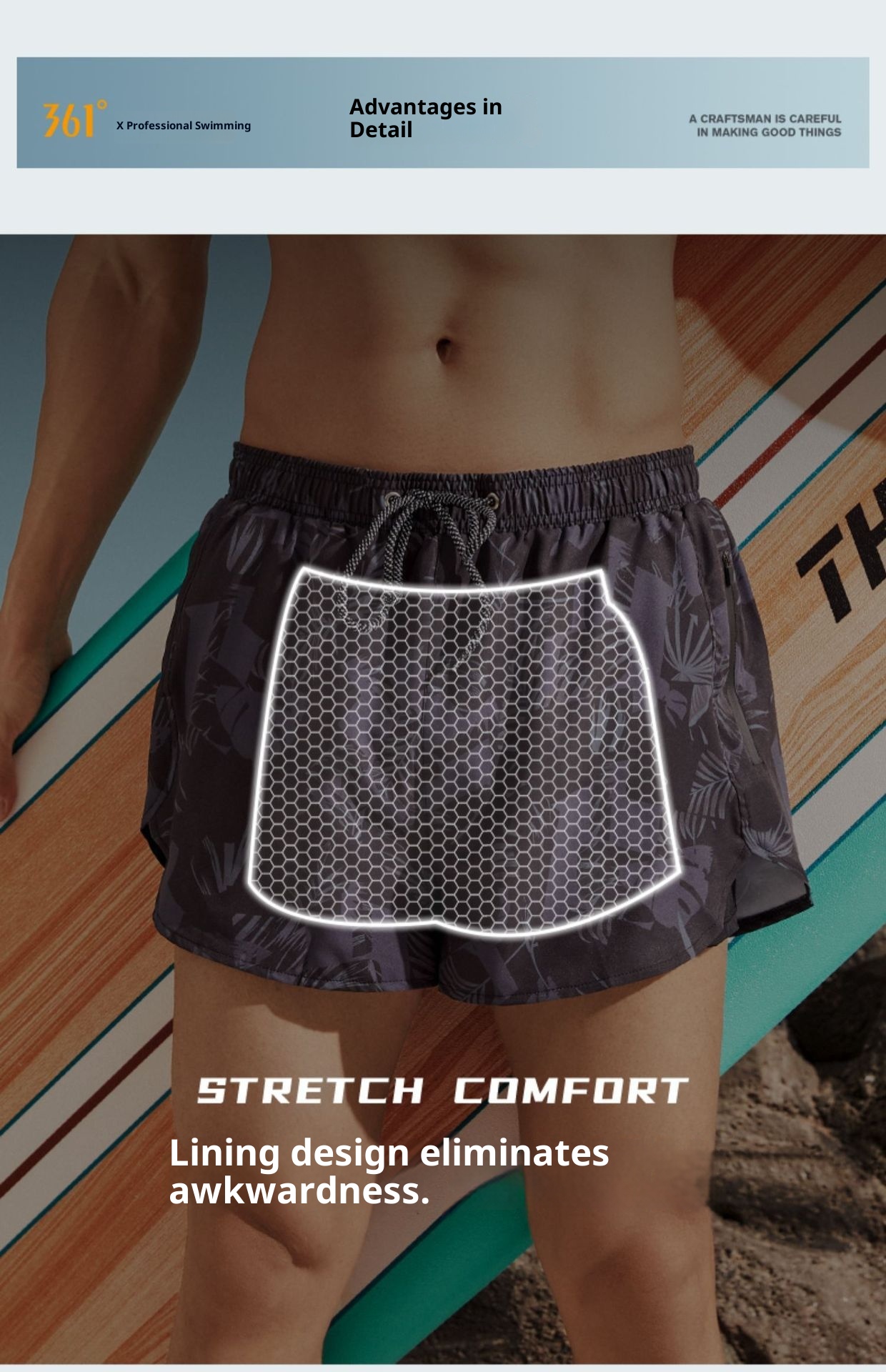 001 361 Men's Swim Trunks Swimwear Set With Cap Goggles For Hot Springs And Beach_voghion.com