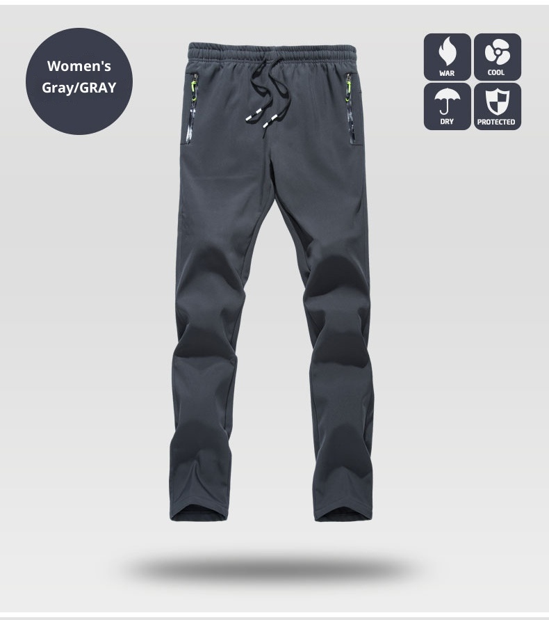 001 Outdoor Couple's Softshell Pants For Men Women, Autumn And Winter Fleece-Lined, Thickened, Waterproof, Windproof,_voghion.com