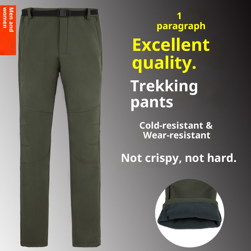 001 Spodnie Softshell Jesień Zima Ciepłe Mężczyźni Kobiety Wodoodporne Wędrówki Na Zewnątrz Kemping Jazda na Rowerze Spodnie Softshell Narciarstwo Mogą Być_voghion.com