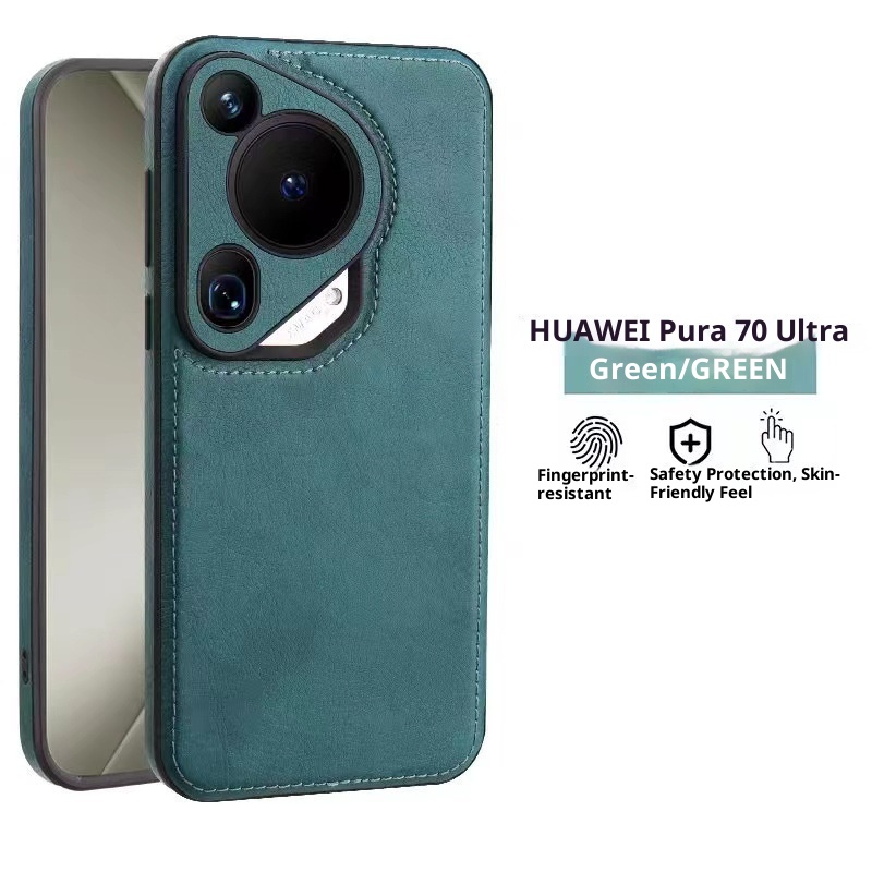TechGlobe Premium Rote Stoßfeste Schlichte Handyhülle Passend für Huawei P70 Pro Business Herren Leder Mate70_voghion.com