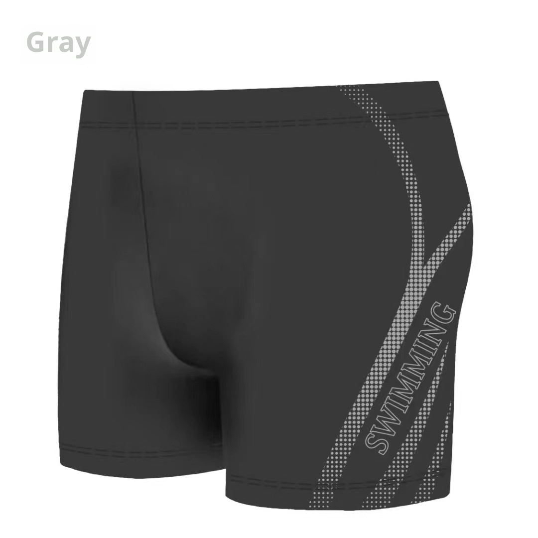 001 Polyester Swimming Trunks Anti-Embarrassment Men's Adult Loose Comfortable Plus Size Printed Boxer Hot Spring Beach_voghion.com