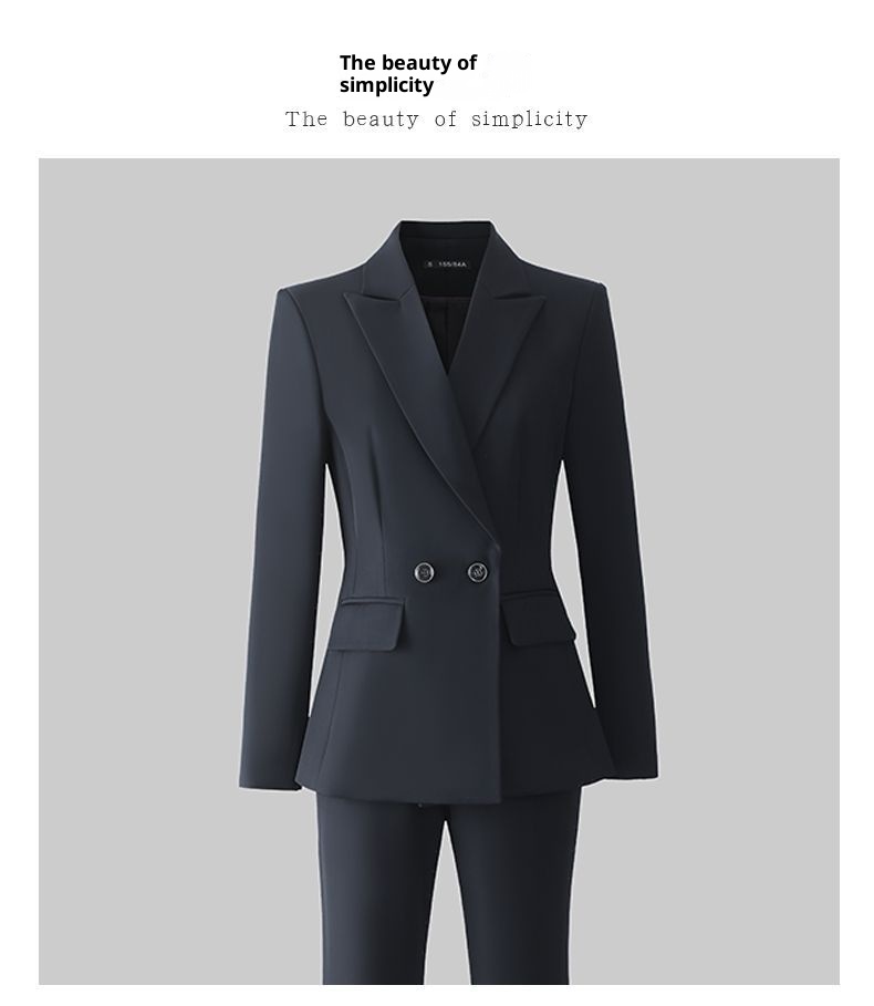 ChicShe Women's Suit Set Professional Formal Wear For College Students, Civil Service Exam, Interview, Workwear, High-End Black_voghion.com
