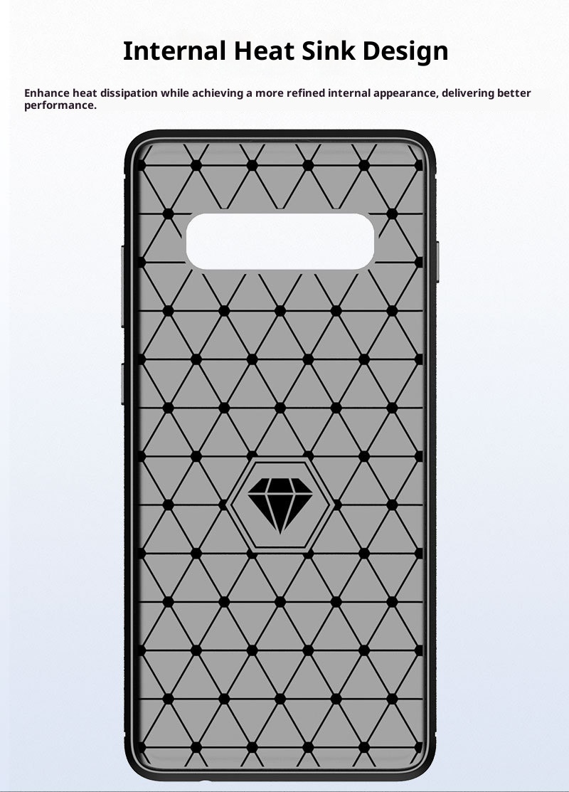 TechGlobe Custodia protettiva antiurto in fibra di carbonio spazzolata adatta per telefono Samsung S10 Plus_voghion.com