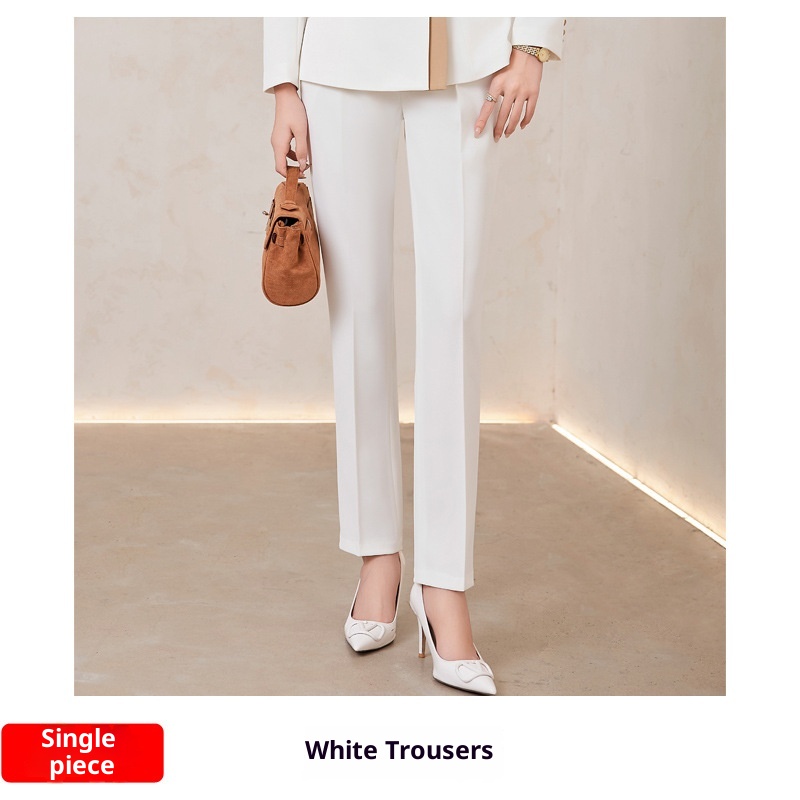 ChicShe White Suit Set For Women, Autumn Fashionable And Elegant Host Formal Suit, Workwear, Cross-Border Bestseller_voghion.com