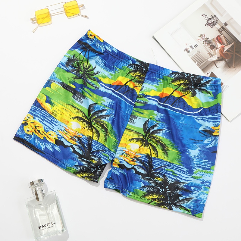 001 Boxer Print Adult Swim Anti-Embarrassment Swimwear Men's Swimming Trunks Plus Size_voghion.com