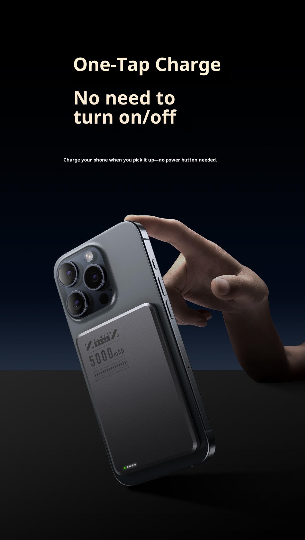 techglobe Neue ultradünne magnetische Powerbank aus Aluminiumlegierung mit 5000 mAh Kapazität, kabellosem Schnellladen, mobiler Stromversorgung (Großhandel)_voghion.com