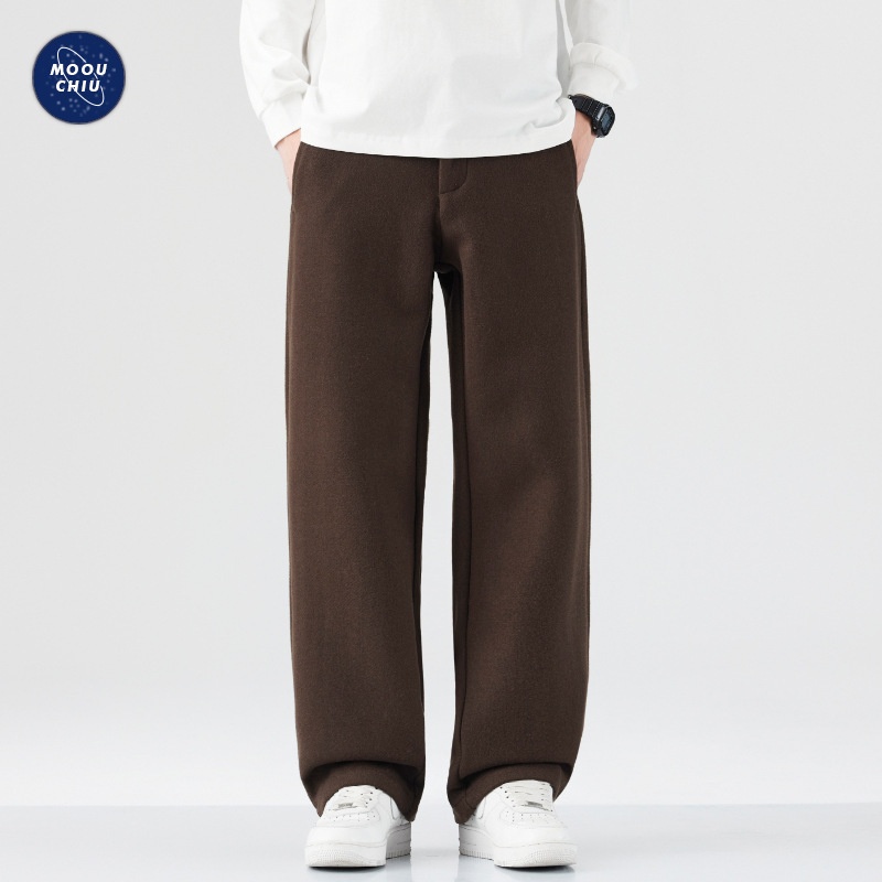 Boy Muqiu Kleidung | Herbst/Winter Neue amerikanische Retro-Wollhose für Herren, lockere, gerade geschnittene lange Hose, ideal für Pendler_voghion.com