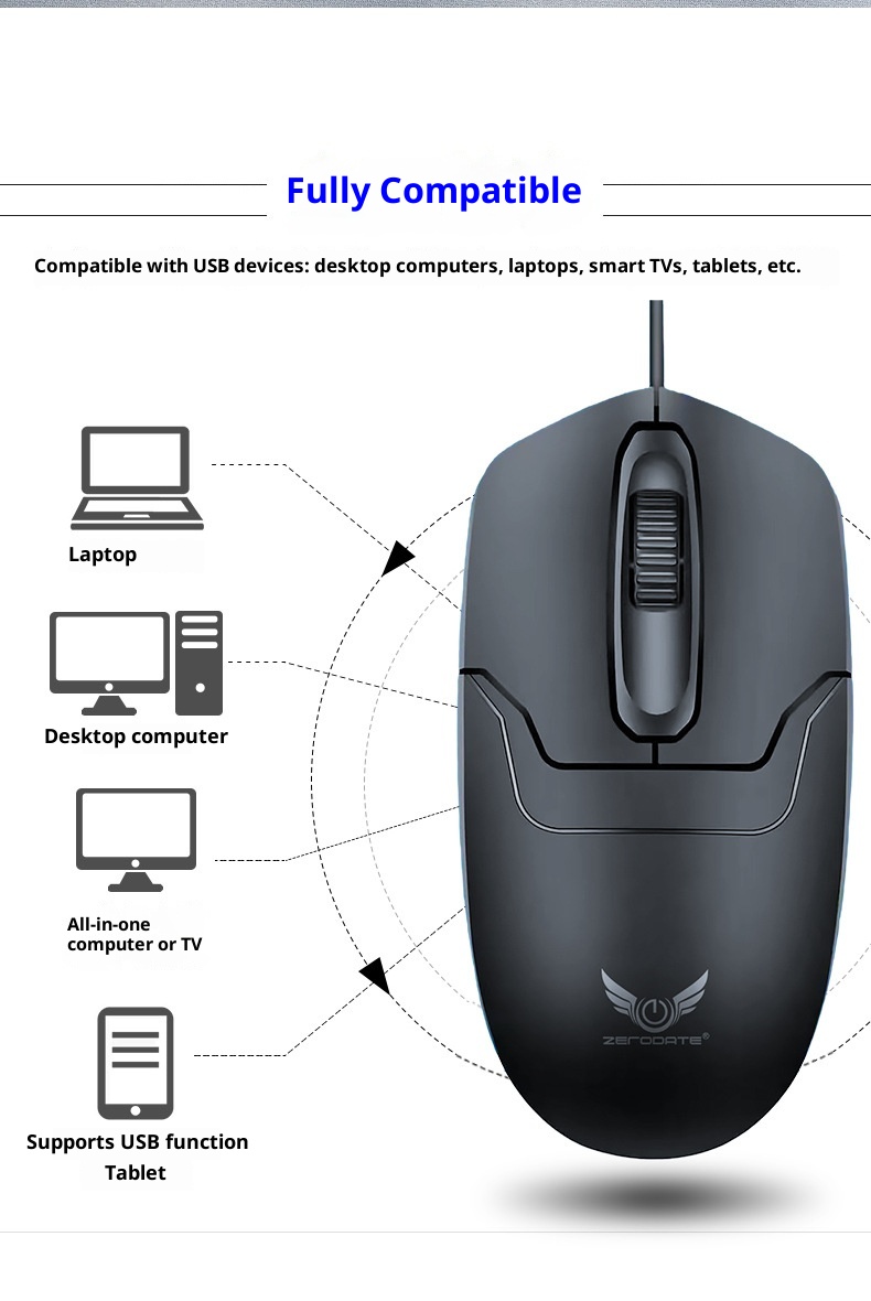 Digitex Digitex Direct Sales Wired Compatible With Multiple Systems Plug And Play Laptop Business Office Mouse_voghion.com