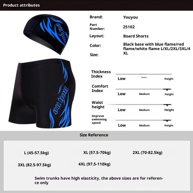 001 Men's Swimming Trunks Boxer Adult Loose Plus Size Fashion Set With Cap Swimwear Manufacturer Wholesale One Piece_voghion.com