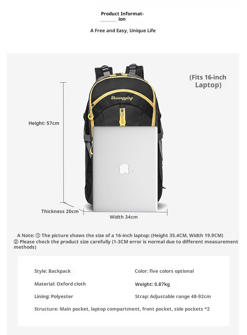 Zaino da trekking ActiveGo Outdoor da 60 litri, leggero, da viaggio, da uomo, impermeabile, sportivo, da donna_voghion.com