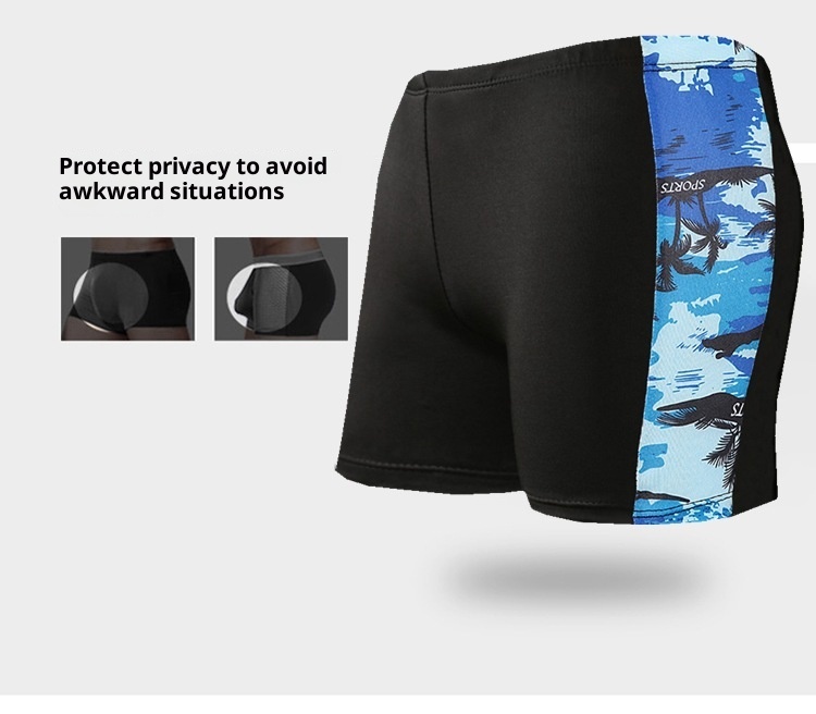 001 Traje de baño antivergüenza para adultos de talla grande, shorts de natación de secado rápido, bóxer, bañador tipo bóxer para hombre, ideal para aguas termales. Fabricante_voghion.com