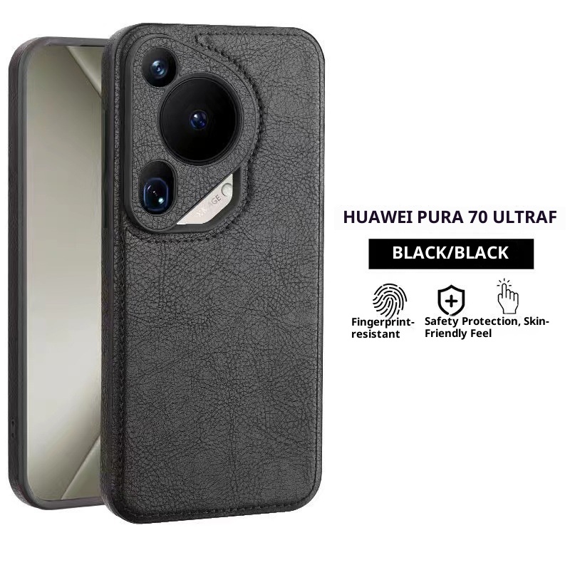 TechGlobe Premium Rote Stoßfeste Schlichte Handyhülle Passend für Huawei P70 Pro Business Herren Leder Mate70_voghion.com