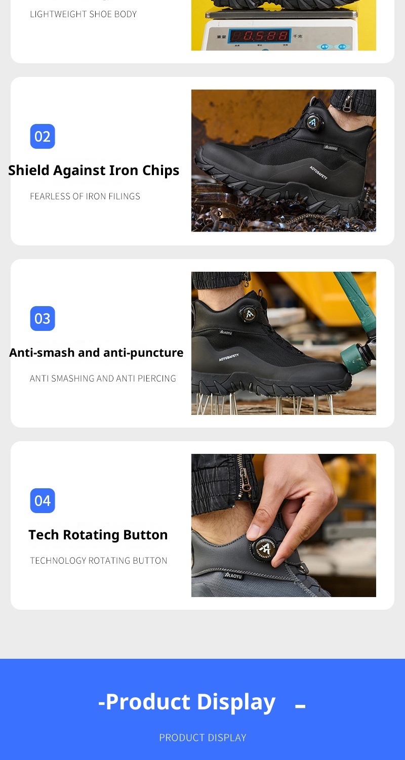 Chaussures de sécurité ActiveGo pour hommes, résistantes aux chocs et à la perforation, idéales pour la randonnée et l'alpinisme en plein air. En stock._voghion.com