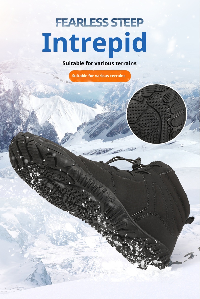 Botas de nieve de senderismo ActiveGo New Cross-Border para hombre, con forro polar, de algodón, de cinco puntas, antideslizantes, informales_voghion.com