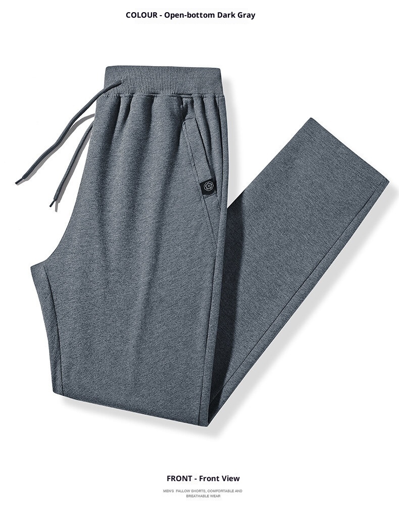 boy 2025 Pure Cotton Sweatpants Winter Loose Fit Middle-aged Dad Men's Trendy Plus Size Elastic Waist Casual Pants_voghion.com