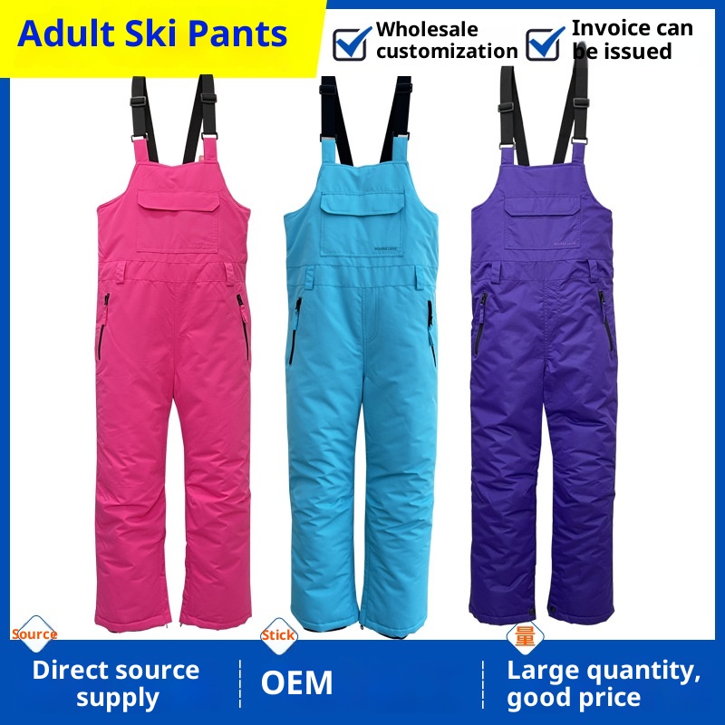 001 Kış Dış Mekan Rüzgar Geçirmez Sıcak Çocuk Yetişkin Kayak Pantolonu Çıkarılabilir Önlük_voghion.com