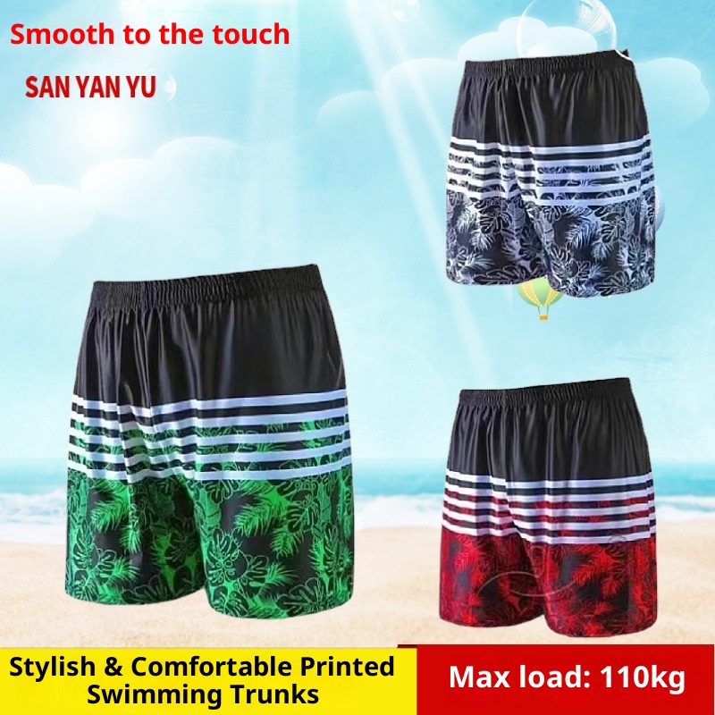 001 New Plus Size Swim Trunks For Men, Loose Comfortable, Extra Large Size, Boxer Style, Beach And Hot Spring Swimwear_voghion.com
