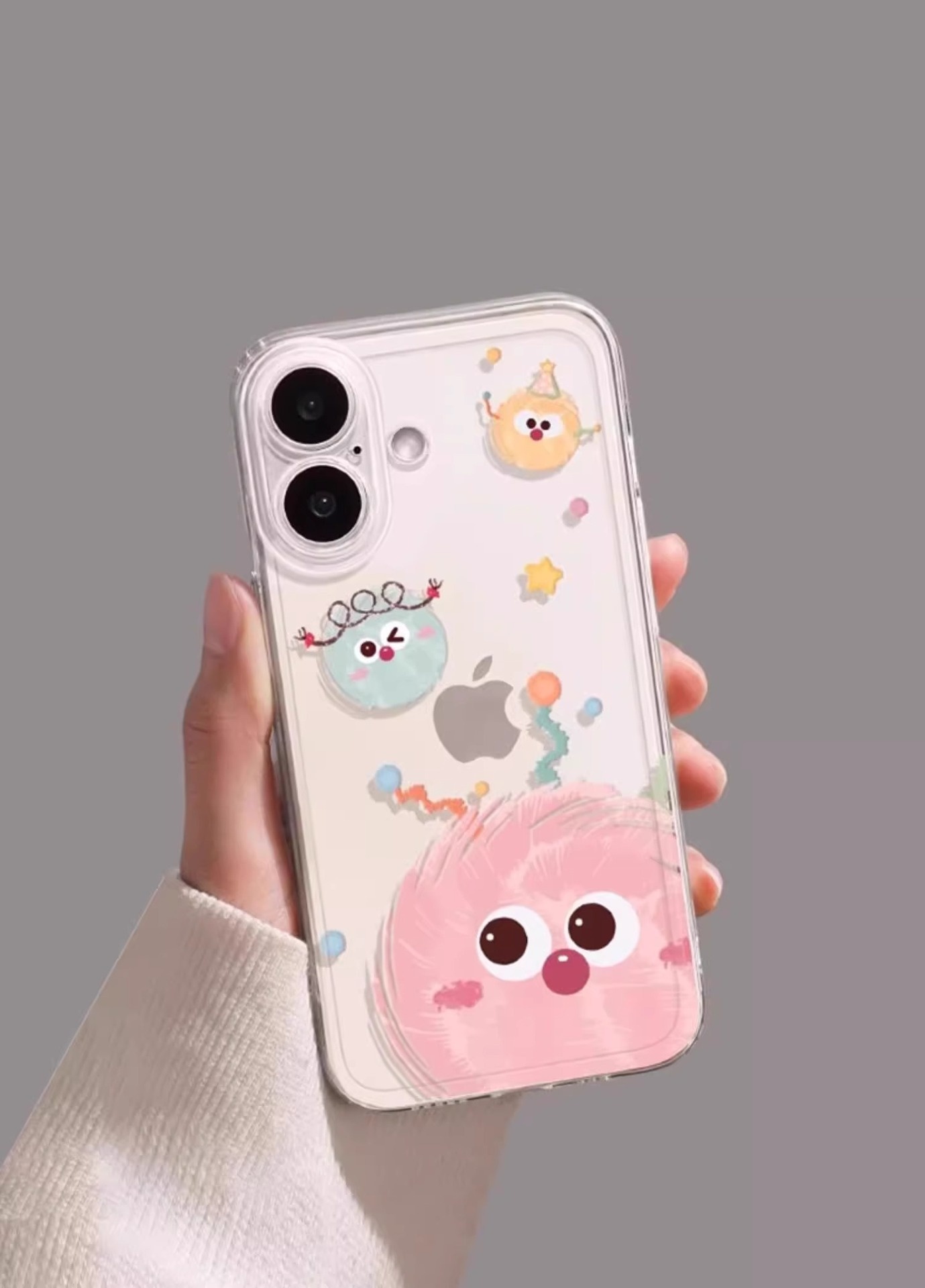 TechGlobe compatibel met telefoonhoesje voor iPhone 15 Pro Max, cartoonmodel, 16 Plus, nieuw model, Happy Pom, 14, volledige dekking, 13_voghion.com