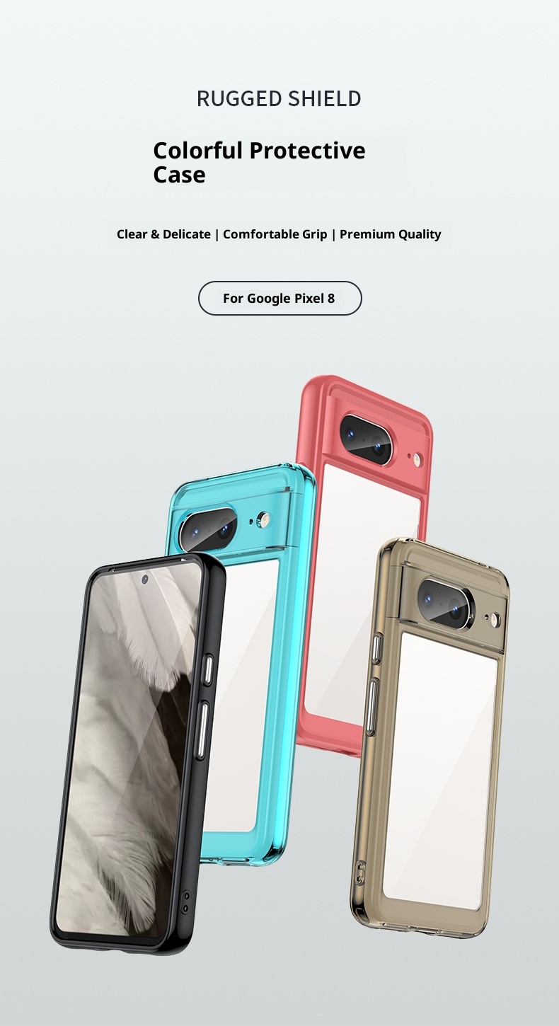 TechGlobe Suitable For Colorful Google Pixel 8 Pro Phone Cover 8A Acrylic Solid Color Full Coverage Shockproof Case_voghion.com