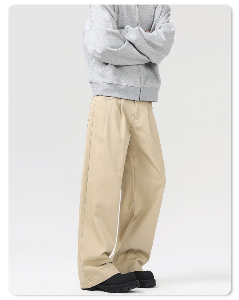 boy LKTM Men's Clothing#Japanese Retro Loose Straight Casual Men Cleanfit Simple Commuting Versatile Long Pants_voghion.com