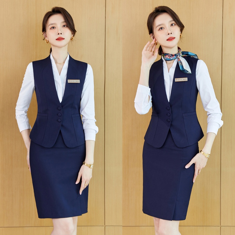 ChicShe Completo da donna formale professionale di alta gamma per gioielleria, reception, hotel, responsabile della reception, abbigliamento da lavoro, gilet primaverile_voghion.com