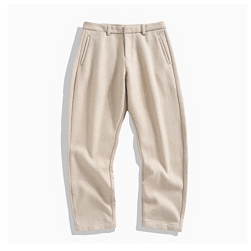 Boy Muqiu Kleidung | Herbst/Winter Neue amerikanische Retro-Wollhose für Herren, lockere, gerade geschnittene lange Hose, ideal für Pendler_voghion.com