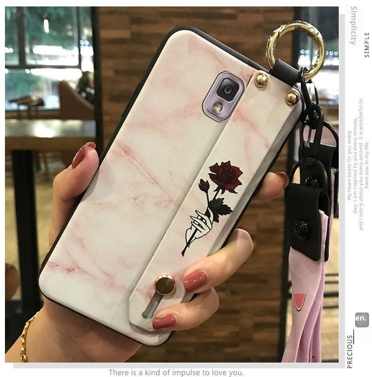 TechGlobe Adatto per Samsung Note3/N9008 Supporto da polso con cordino Custodia morbida protettiva in silicone serie Flower_voghion.com