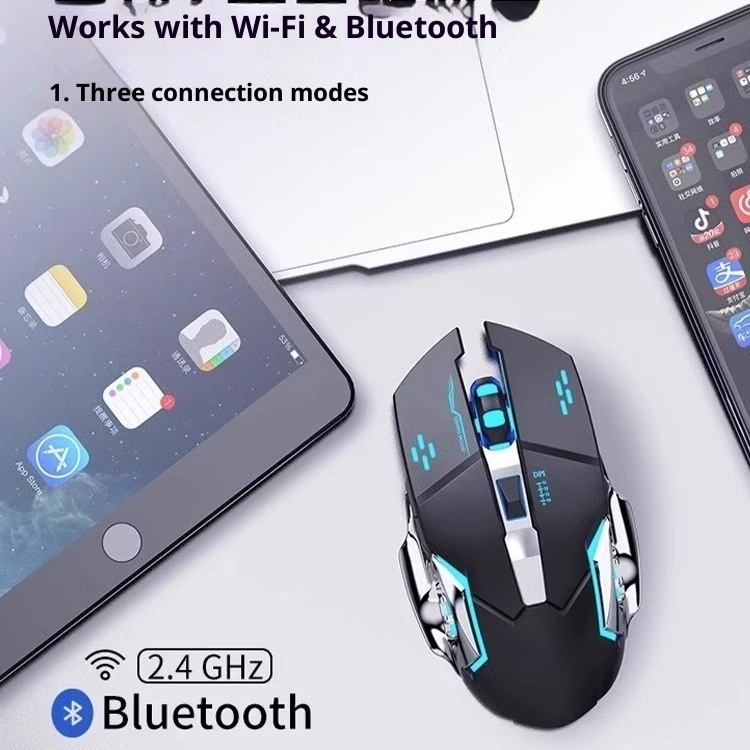 Digitex Digitex Wireless Bluetooth Mechanical Silent Rechargeable Laptop Desktop Gaming E-sports Office Mouse_voghion.com