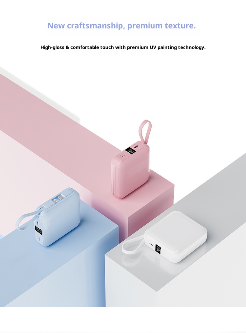 techglobe 3C-zertifizierte Mini-Bank mit integriertem Kabel, 10000 mAh, 22,5 W Schnellladefunktion, kompaktes, tragbares Netzteil_voghion.com